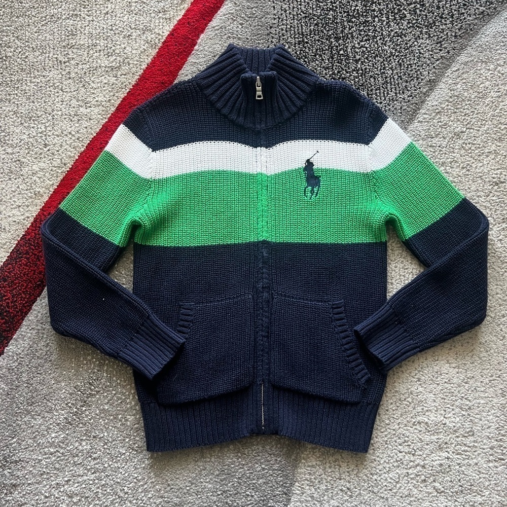 Polo Ralph Lauren Boy’s Colorblock Zip Up Sweater